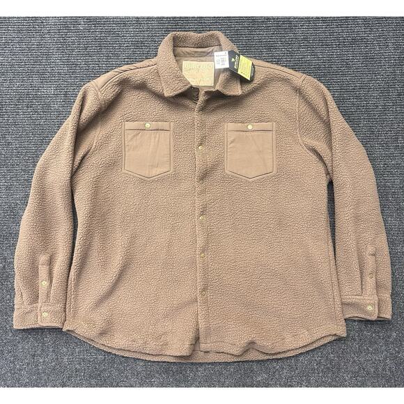 BURLEBO Other - NEW Burlebo Montana Jacket Mens 2XL Brown Sherpa Fleece Snap Buttons